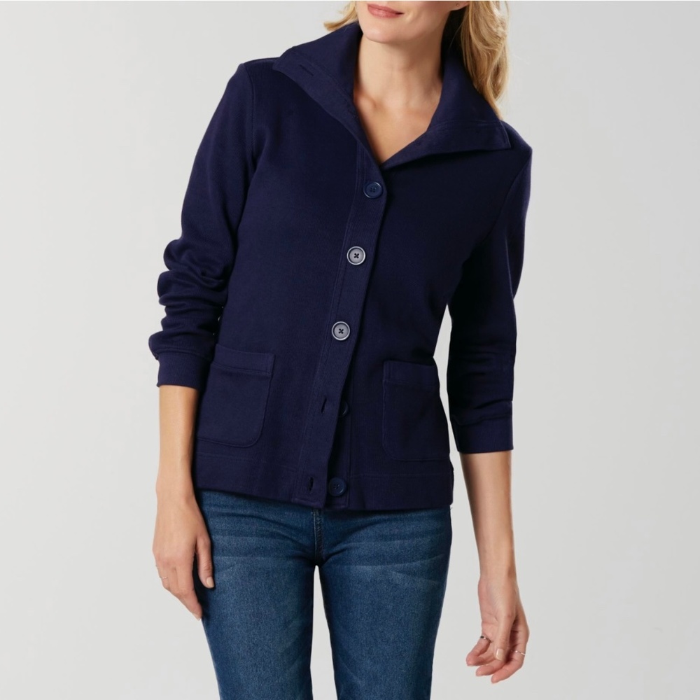 Basic Editions 100% Cotton Button Down Cardigan S… - image 1